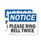 Signmission Please Ring Bell Twice, 5 in W x Rectangle, Vinyl Decal OS-2PACK-NS-D-35-L-17576 - alternate 1
